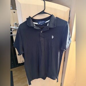 men’s black polo collard shirt